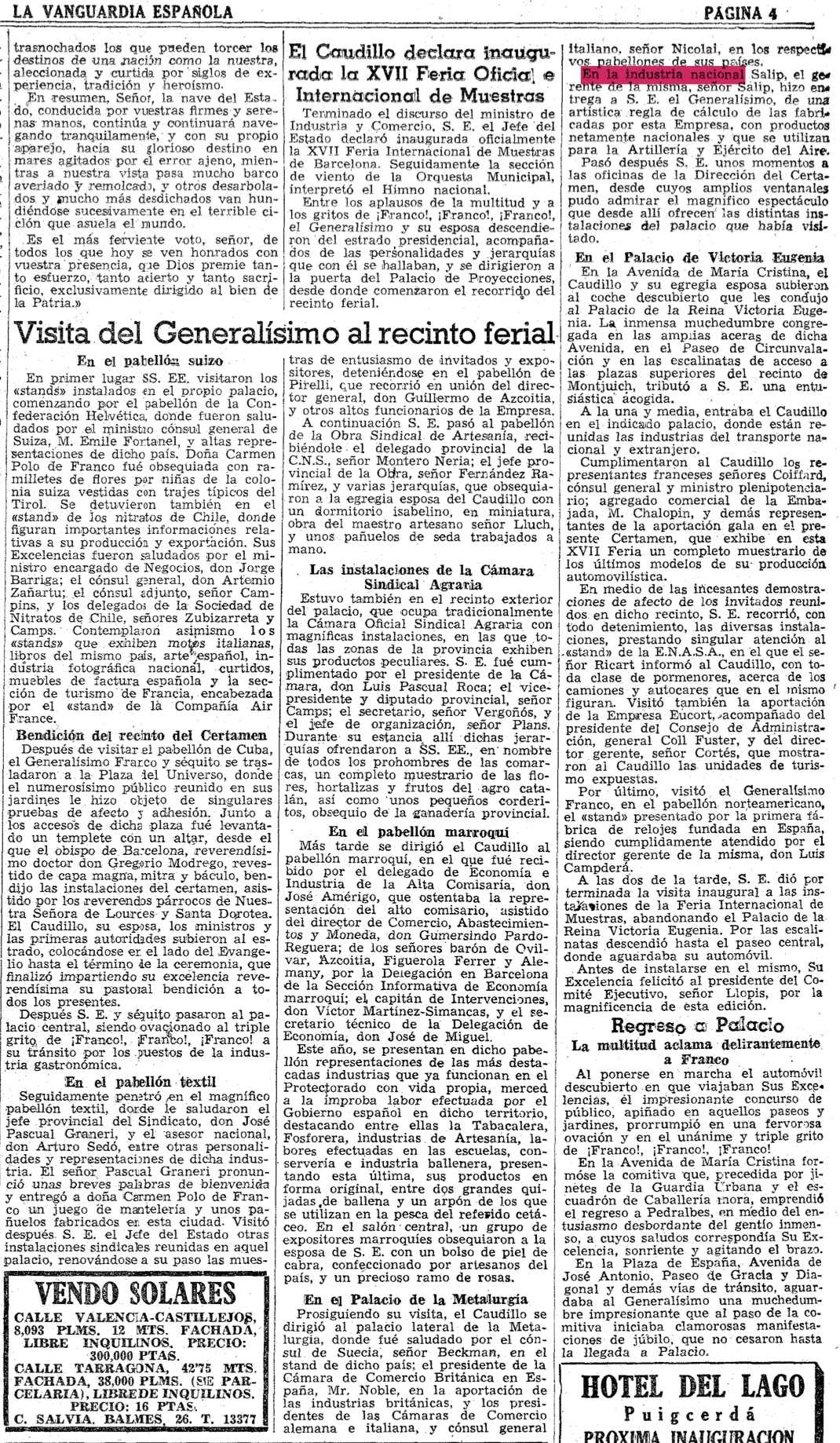 1949-06-11_Franco_visita_la_Feria_y_le_regalan_una_RC_Salip